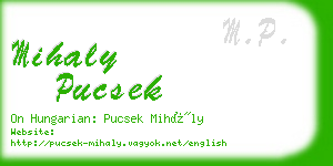 mihaly pucsek business card